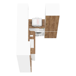 Два пенала серии Лидер-8 МД 22Б и МД 21Б и компьютерный рабочий стол с полкой для книг