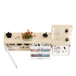 Стол косметический навесной с подсветкой и комод 122-1504