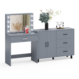 Столик туалетный с подсветкой СТ-4 и комод-тумба с ящиками 123-1204