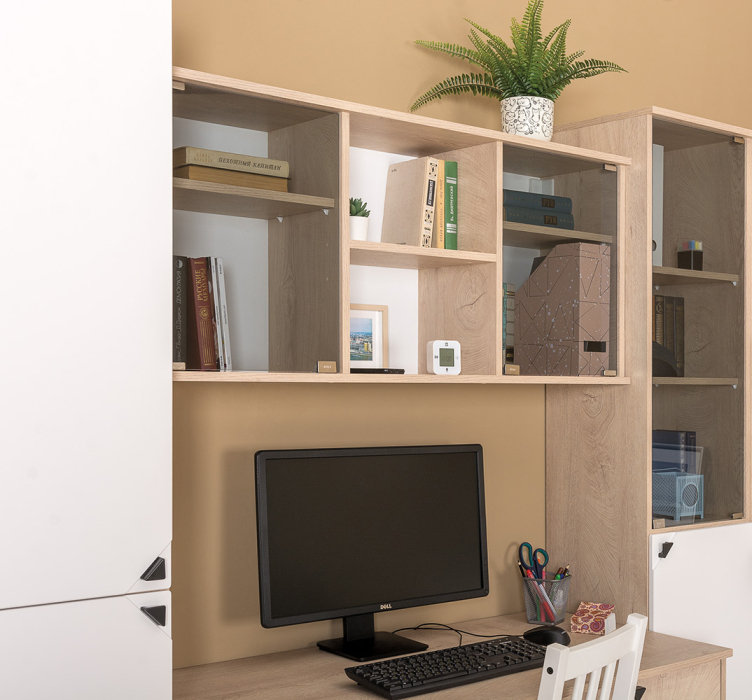 Детские комнаты, Стол с навесным шкафом Бостон № 12