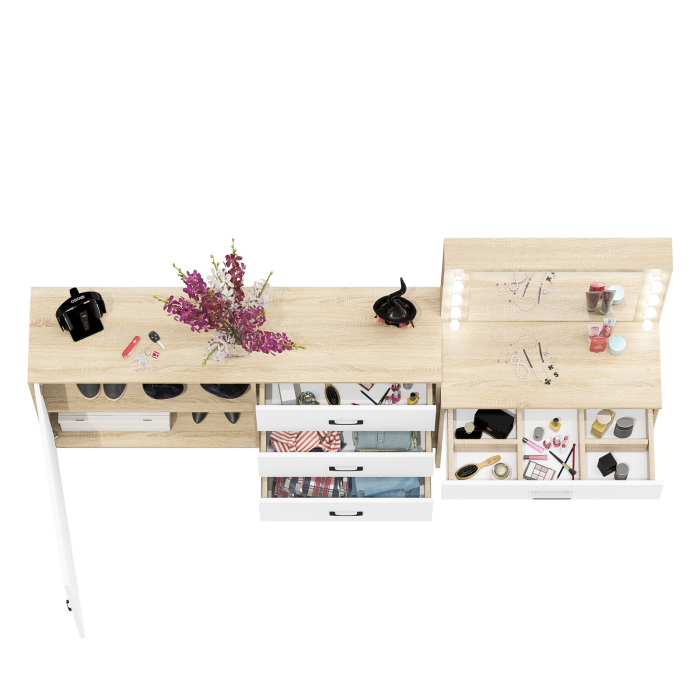 Туалетные столики, Комод ящики и дверка 122-1504 и туалетный столик с подсветкой СТ-4