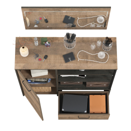 Комод с дверкой и ящиком и зеркало Трувор