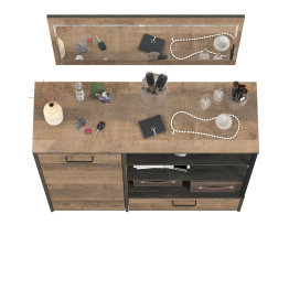 Комод с дверкой и ящиком и зеркало Трувор