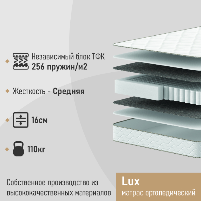 900 x 2000, Матрас ортопедический Lux 90х200