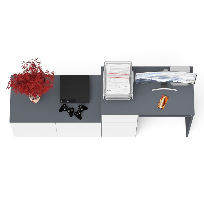 Прямые компьютерные столы, Компьютерный стол ящик и дверка Мори МС-1 левый с широкой тумбой 900