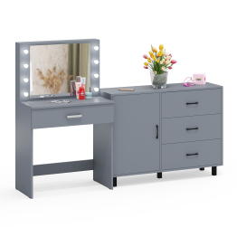 Косметический стол с подсветкой и выдвижным ящиком СТ-4 и комод 122-1204