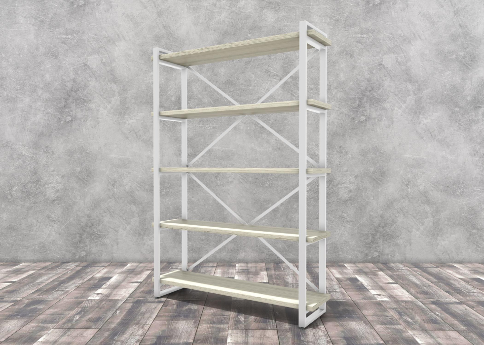 Стеллажи, Стеллаж Айсберг Лофт 120х182-2 белый