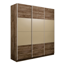 Шкаф-купе Эста 3-х дверный ДСП/Стекла фисташка/Доводчик 240х66х240