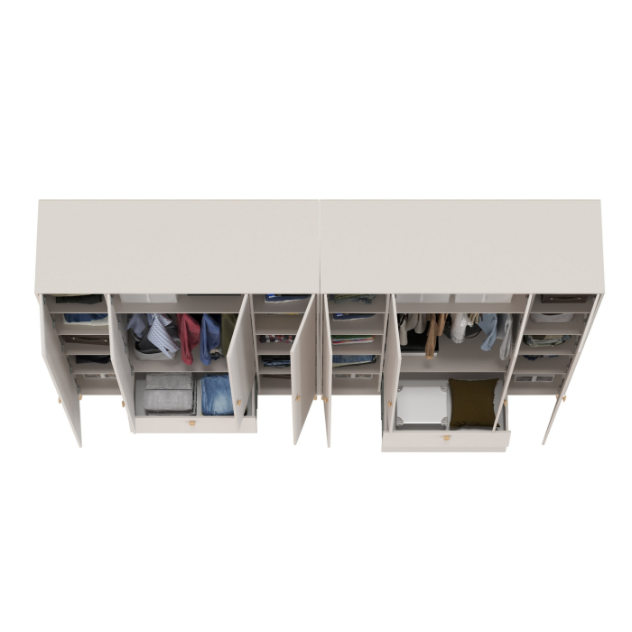 Для одежды, Два шкафа 4-х дверных в спальню Афина с ящиками и дверками