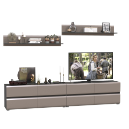 Большая ТВ-тумба Сидней с двумя навесными полочками