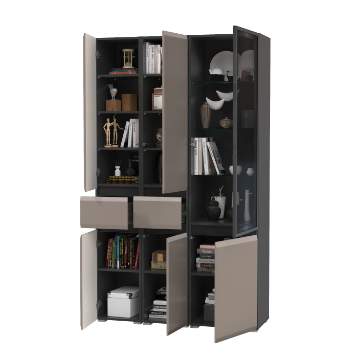 Витрины, Шкаф с ящиком 2 штуки Сидней и шкаф-витрина Сидней 13.201