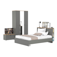 Спальные гарнитуры, Спальня из кровати 1600 с ортопедом и шкафа для одежды Остин 13.336.03 и тумбы две дверки