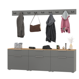 Три тумбы для обуви с ящиками и вешалки для верхней одежды Октава