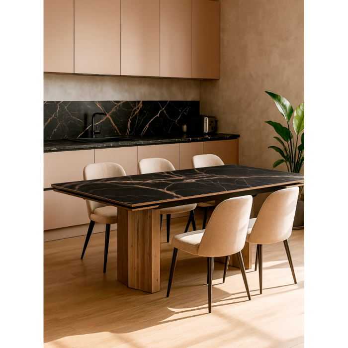 Обеденные столы, Стеклянный стол Монерон 200(260)х100х77