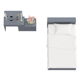 Столик туалетный с лампочками 110 с полутораспальной кроватью с ящиками Ксения 1200