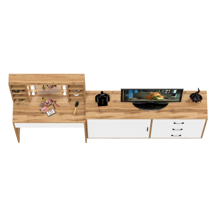 Туалетные столики, Столик туалетный с полочками и с подсветкой и комод 122-1504