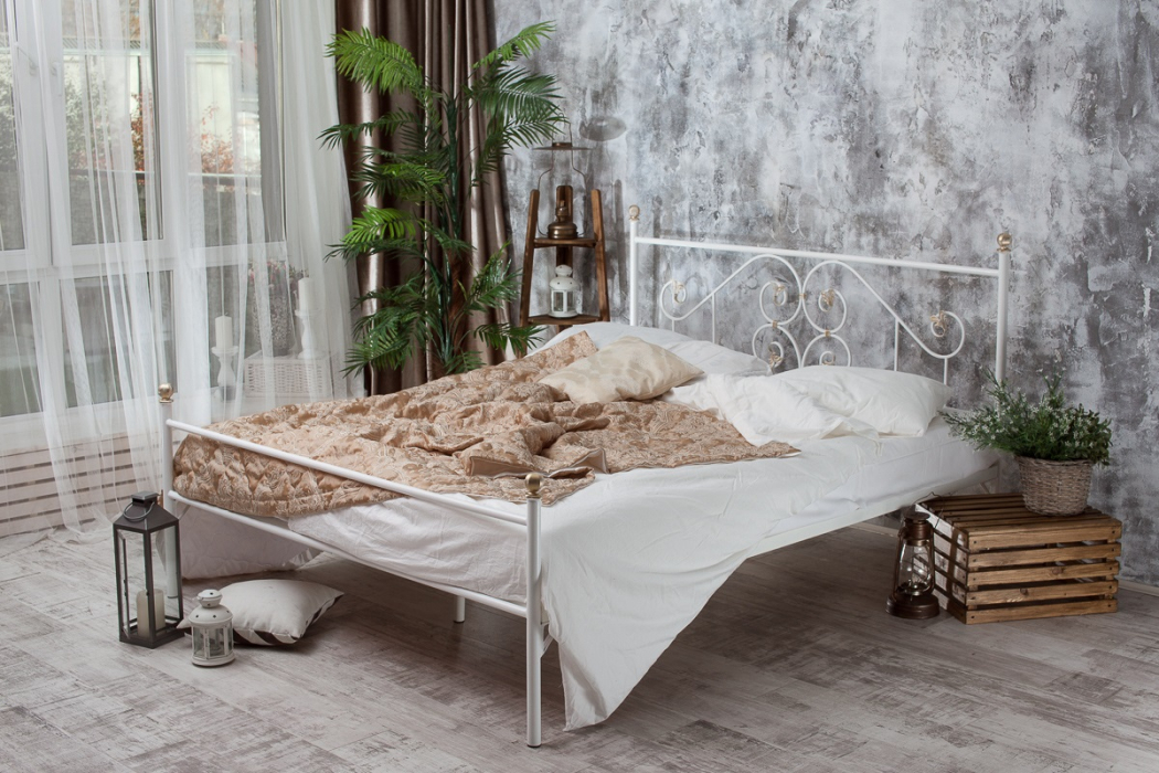 Кованые кровати, Кованая кровать Камелия 1.4 с одной спинкой