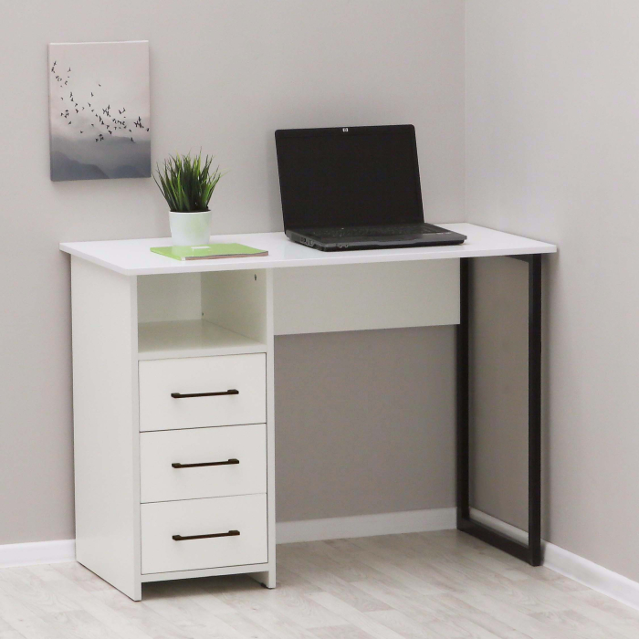 Прямые, Стол письменный с тумбой на метал.каркасе