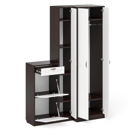 Обувница П-6 две секции с пеналом и шкафом № 28 МДФ фрезеровка ромб