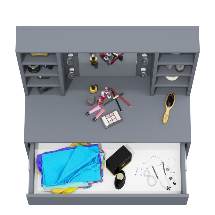 С зеркалом, Косметический стол с подсветкой 115