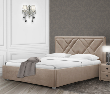 Мягкая кровать, Кровать с мягким изголовьем Сидней 160 с подъемным механизмом, микровелюр