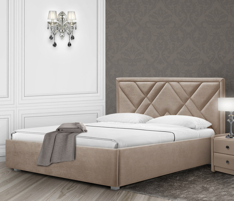 Мягкая кровать, Кровать с мягким изголовьем Сидней 160 с подъемным механизмом, микровелюр