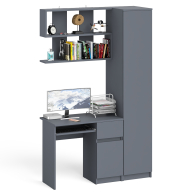 Прямые компьютерные столы, Пенал Мори однодверный на 400.1 с компьютерным столом Мори МС-1 правый и полкой 900