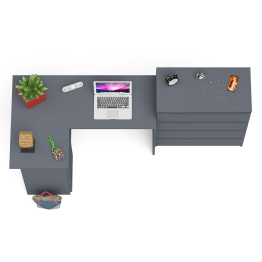 Комод Мори МК800 4-ре ящика с угловым компьютерным столом Мори МС-16 тумба слева