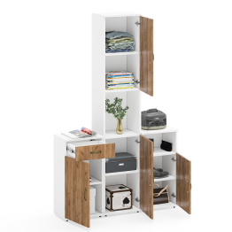 Набор для домашнего офиса из пенала и двух разных тумб Лидер-8.