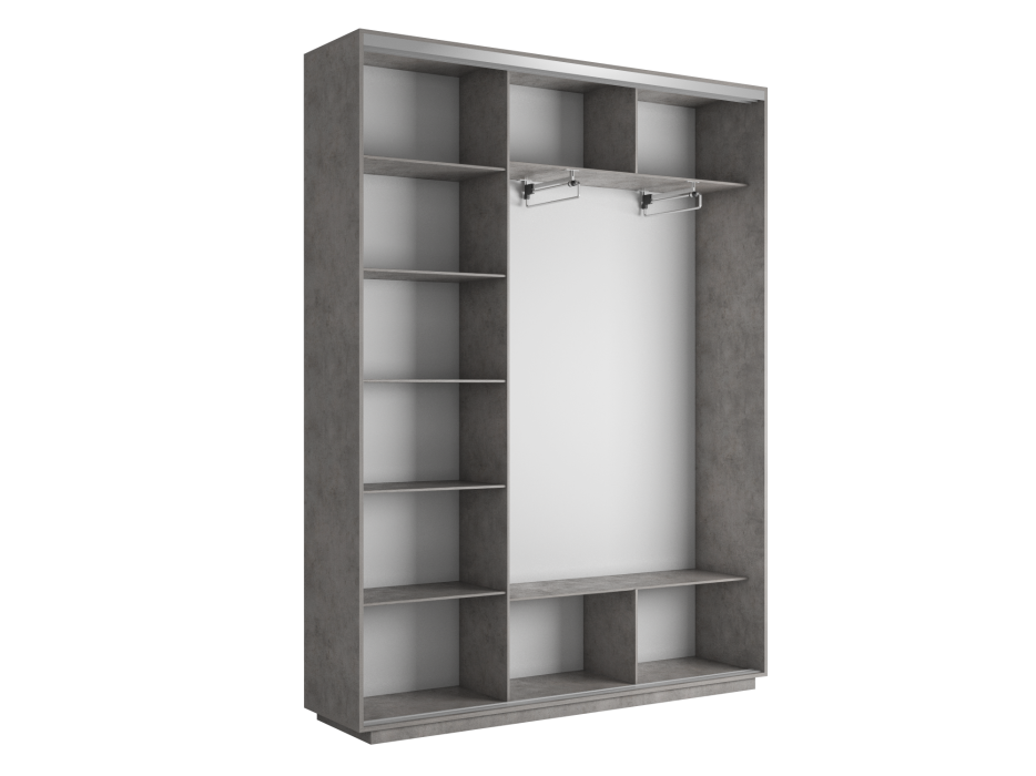 Шкафы-купе 3-х дверные, Шкаф-купе Экспресс Медиум (2 зеркала) трио 2200 x 2400 x 450