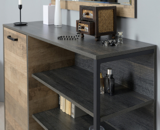 Комод с дверкой и ящиком и зеркало Трувор