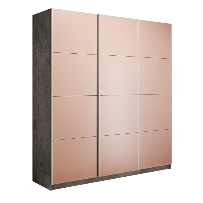 Шкафы-купе 3-х дверные, Шкаф-купе Прайм Широкий 3-х дверный Стекла пудра/Доводчики 240х57х230