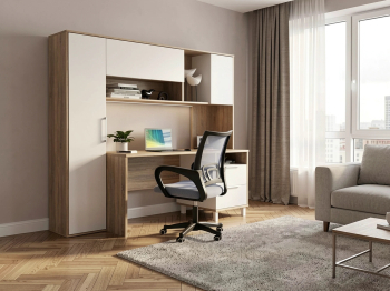Домашний офис Моби Комфорт 12.95N и кресло 103 серое