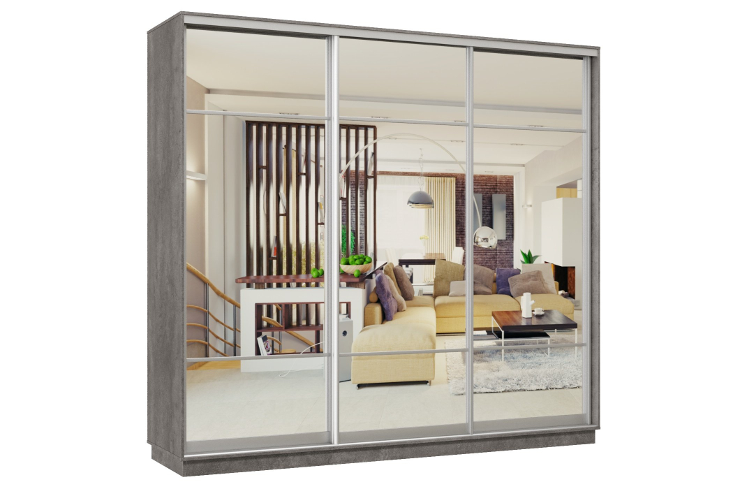 Шкафы-купе 3-х дверные, Шкаф-купе Премьер Лайт 58 (11;11;11) трехдверный