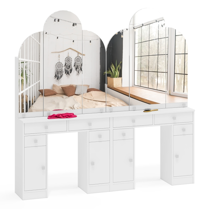 С зеркалом, Два туалетных столика Трельяжа МД №2