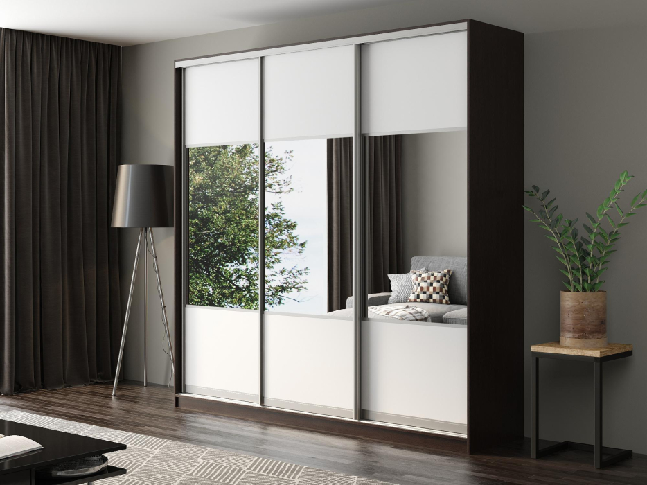 Шкафы-купе, Шкаф-купе Айсберг 230 ВЕНГЕ (белый/комбинированный)