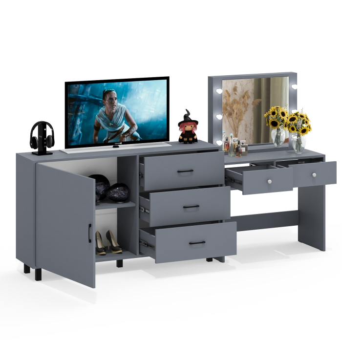 Туалетные столики, Косметический столик с лампочками СТ-5 и комод-тумба 122-1504