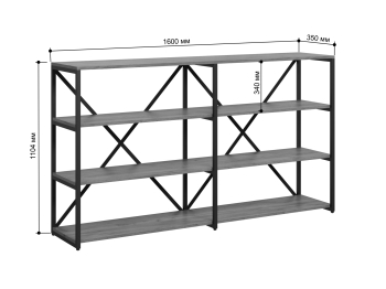 Стеллаж Айсберг Лофт 160/4 (Белый)
