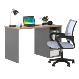 Письменный стол Лайт 12.163 с домашним креслом 103 серым