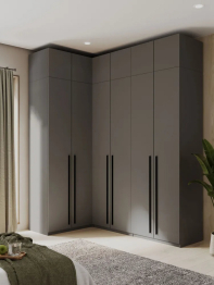 Угловой шкаф для одежды распашной с ящиками и антресолью София 2600х2100х1300 мм