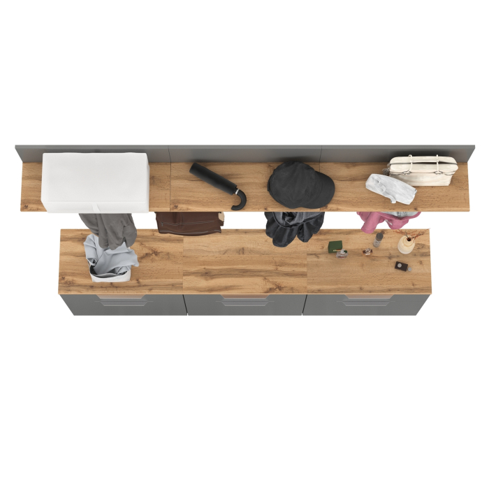 Прихожие, Набор из трёх обувниц и вешалок для оджеды с полкой Октава