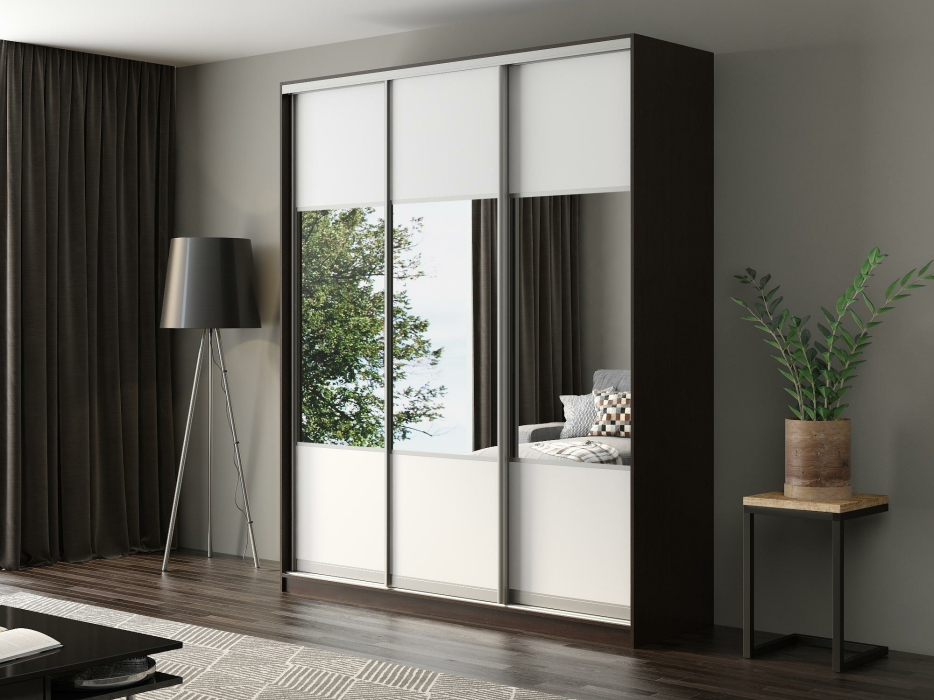 Шкафы-купе, Шкаф-купе Айсберг 200 ВЕНГЕ (белый/комбинированный)