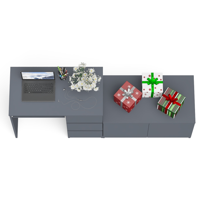 Прямые компьютерные столы, Тумба Мори МА900.1 и стол компьютерный МС-6 ящики справа