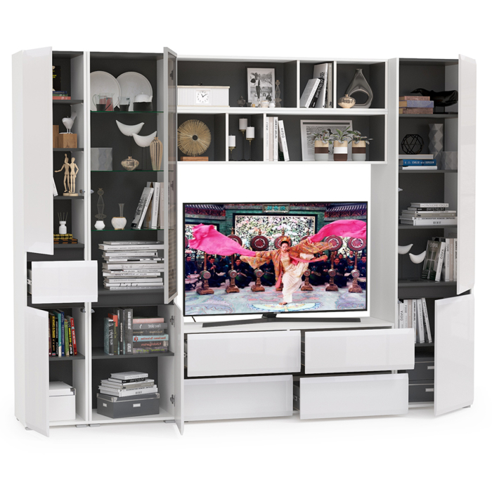 Стенки для гостиной, Широкая стенка в гостиную Сидней № 31