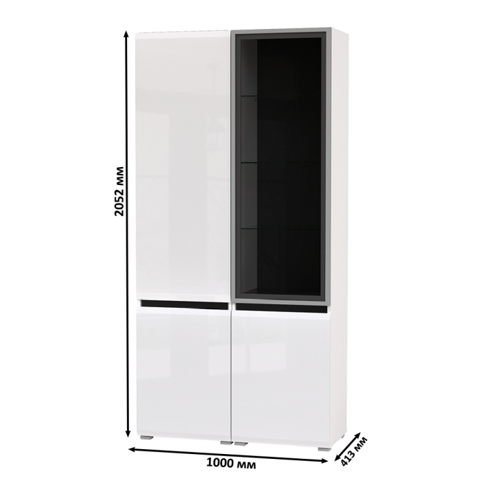 Витрины, Сидней Шкаф-пенал с дверками и шкаф-витрина 13.201