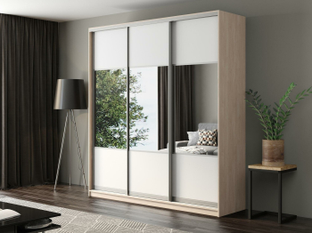 Шкаф-купе Айсберг 220 ШАМОНИ СВЕТЛЫЙ (белый/комбинированный)