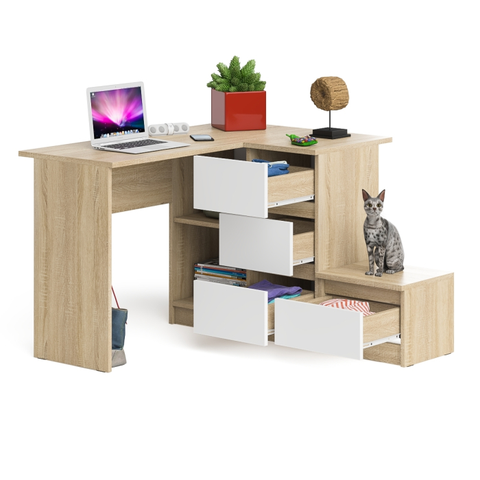 Угловые, Угловой компьютерный стол Мори МС-16 правый с тумбой ТМП400