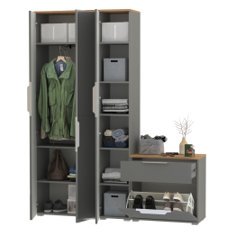 Шкаф с зеркалом и пенал с обувницей Октава