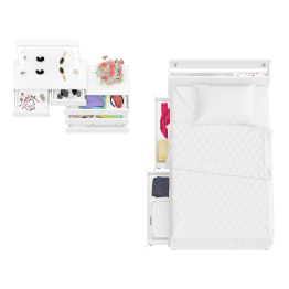 Столик туалетный с лампочками 110 с полутораспальной кроватью с ящиками Ксения 1200