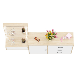 Комод с дверками и ящиками 122-1204 и косметический столик навесной с подсветкой